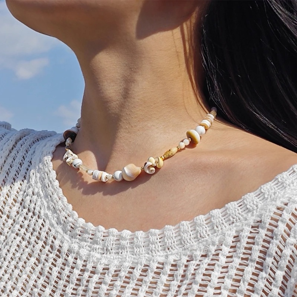 Beaded Shell Necklace - Picture 2 of 2